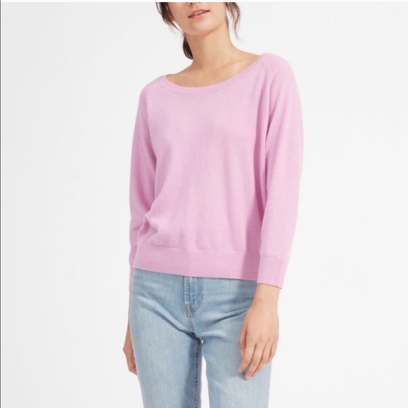 Everlane Cashmere Ballerina Sweater Mauve Pink/Lilac - Picture 3 of 12